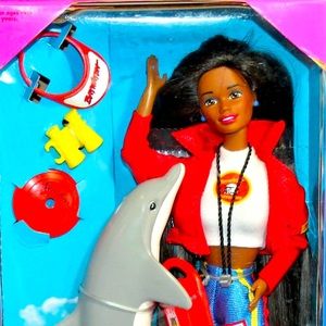 Baywatch Barbie Doll with Dolphin & Accessories 1994 Mattel